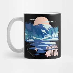 Lets start the adventure scenic wild outdoors mountain landscape Mug